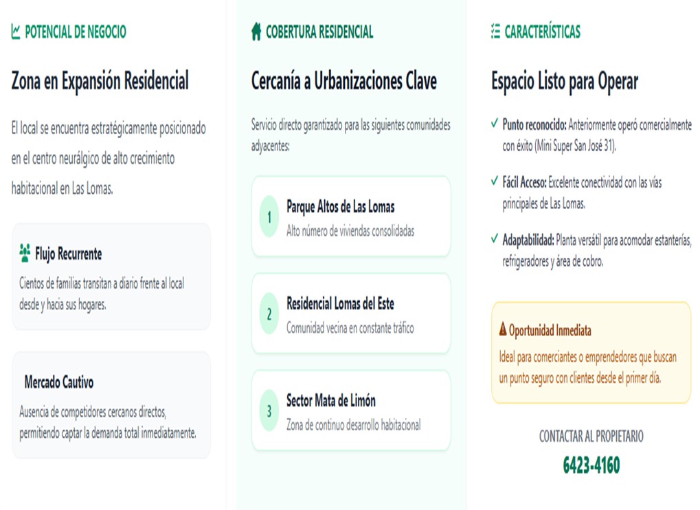 Información sobre potencial comercial y características